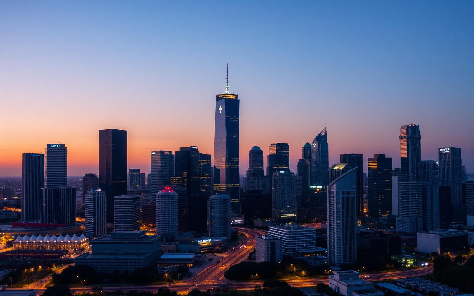 Houston skyline at dusk